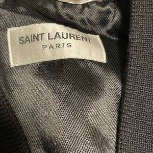 Saint Laurent embroidered logo zipped bomber jacket